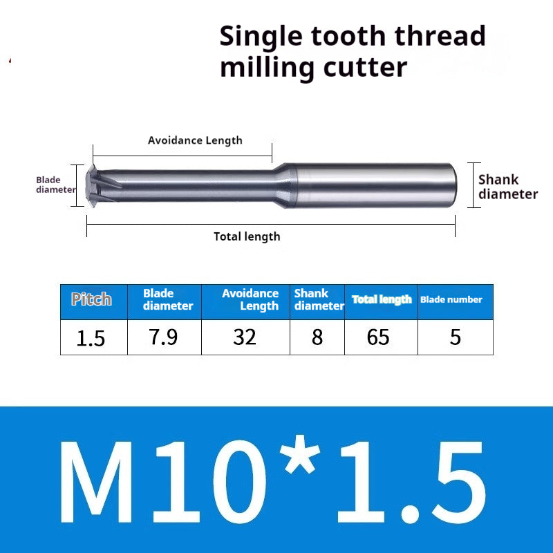 2034-65° three-tooth thread milling cutter, tungsten steel alloy end mill, tooth milling cutter, three-edged coating, M2M3M4M6 CNC cutter Shandong Denso Pricision Tools Co.,Ltd.